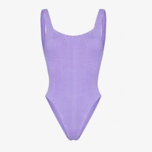 Hunza G Seersucker Swimsuit in Lilac